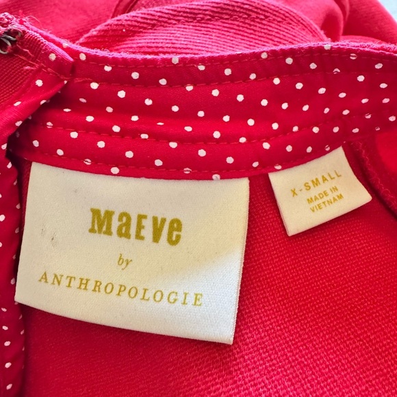 Maeve Deena Flutter Sleeve Dress Size XS Red - Picture 4 of 6